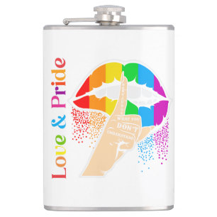 Rainbow Lips Lgbt Pride Hip Flask