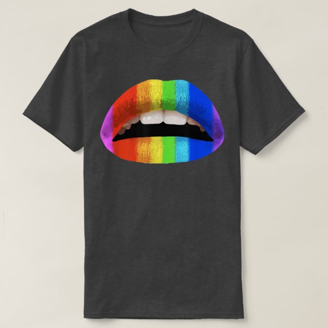 Rainbow Lips   LGBT Pride Month Rainbow Tees  (Design Front)