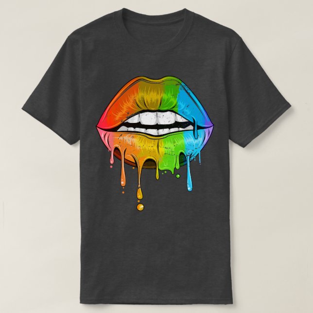 Rainbow Lips LGBT T-Shirt (Design Front)