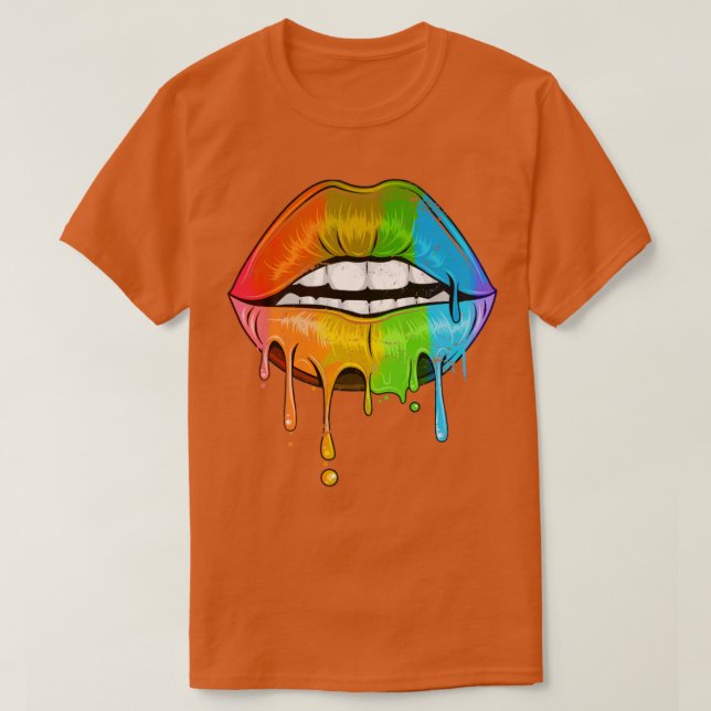 Rainbow Lips LGBT T-Shirt (Design Front)