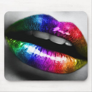 Rainbow lips makeup artist mousepad
