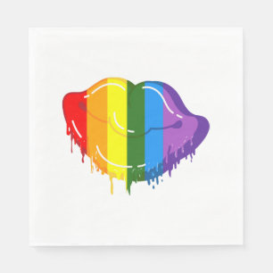 Rainbow lips napkin