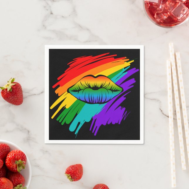 Rainbow Lips Napkin (Insitu)