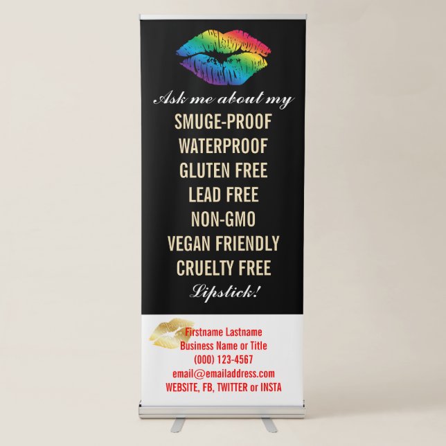 Rainbow Lips on Black & White Product Info Banner (Front)
