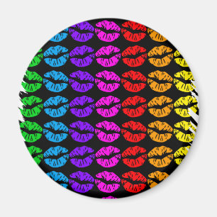 Rainbow Lips Pattern Magnet