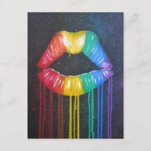 Rainbow Lips Postcard