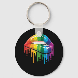 Rainbow Lips Pride Gay Lesbian LGB Gift Key Ring