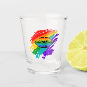 Rainbow Lips Shot Glass