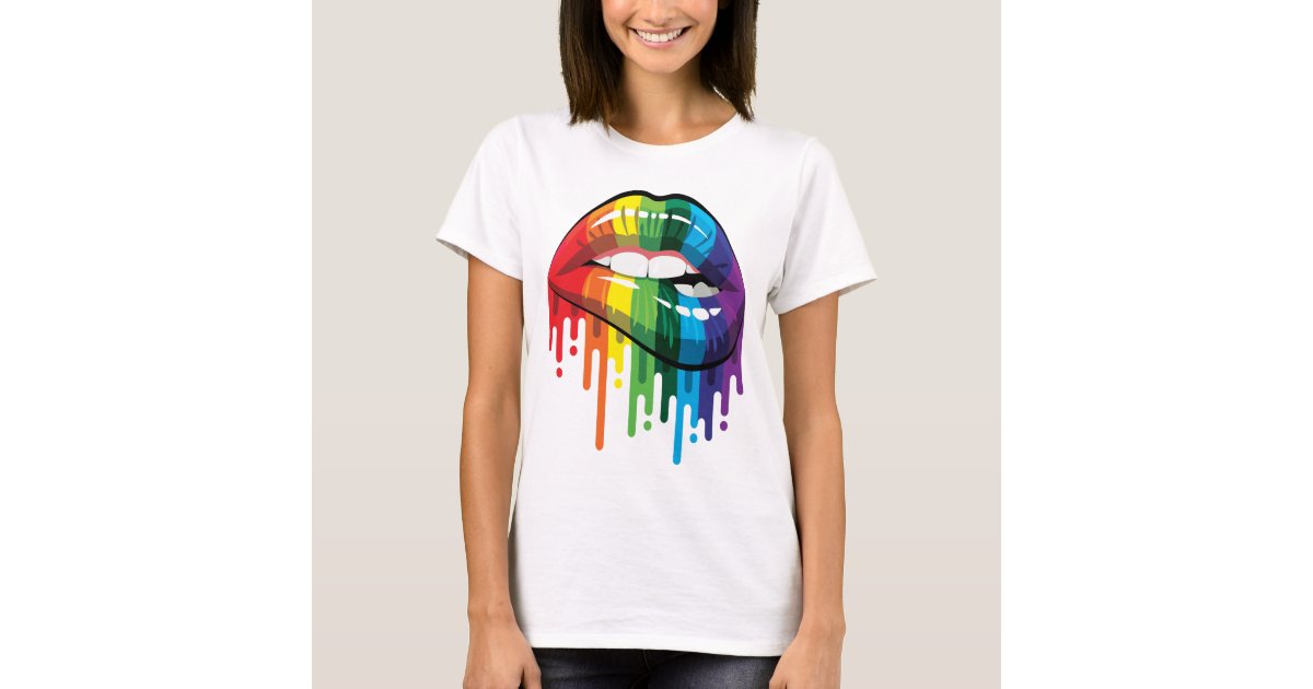 Rainbow Lips T-Shirt | Zazzle.co.uk