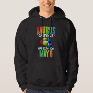 Rainbow Lips Taurus Queens Birthday Zodiac Sign As Hoodie
