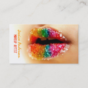 Rainbow Lipstick Makeup Artist Business Card