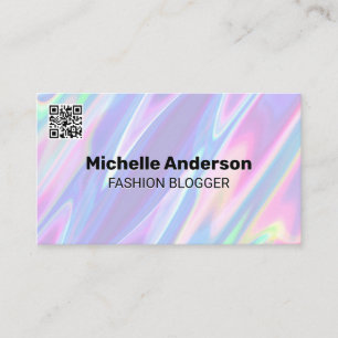 Rainbow Liquid Background QR code Business Card