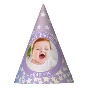 Rainbow Little Stars Kids Photo Birthday Party Hat