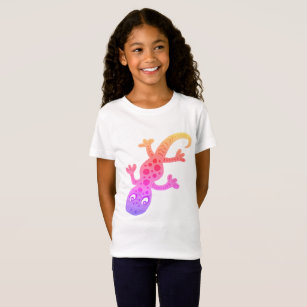 Rainbow Lizard Gecko Clip Art Illustration T-Shirt