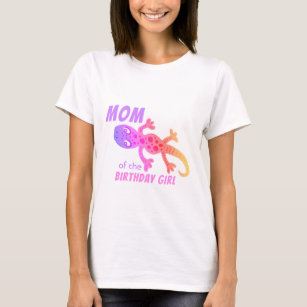 Rainbow Lizard Gecko Mum of Birthday Girl T-Shirt