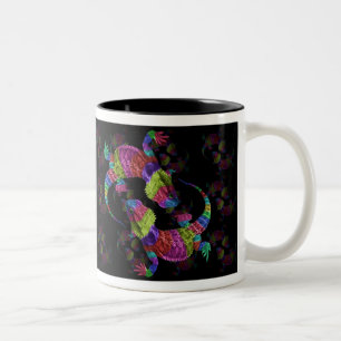 Rainbow Lizard Two-Tone Coffee Mug