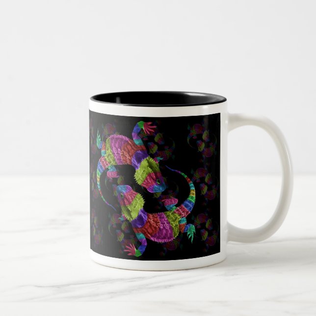 Rainbow Lizard Two-Tone Coffee Mug (Right)