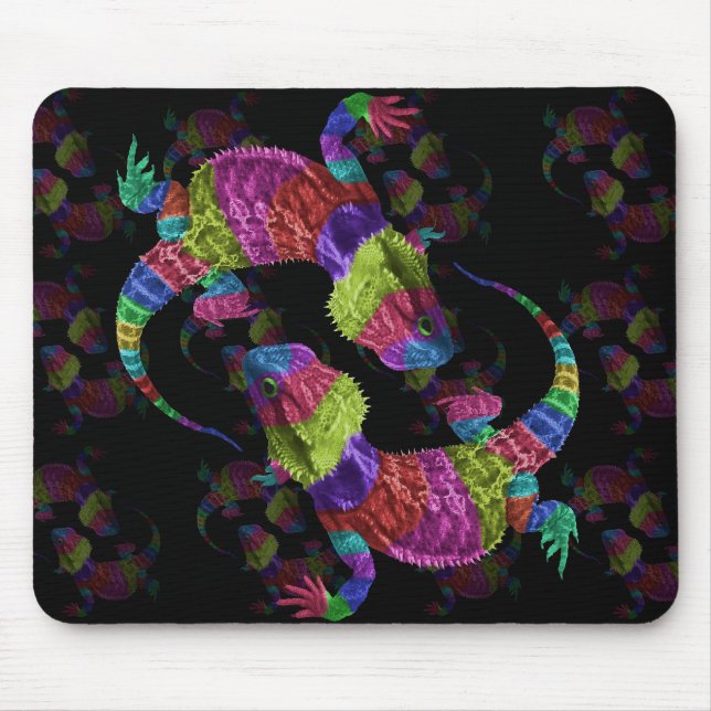 Rainbow Lizards Mouse Mat (Front)