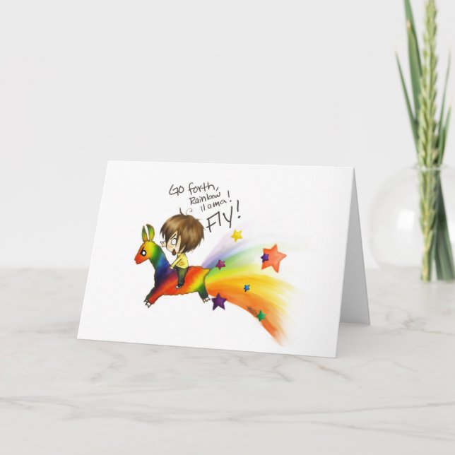 Rainbow Llama Card (Front)