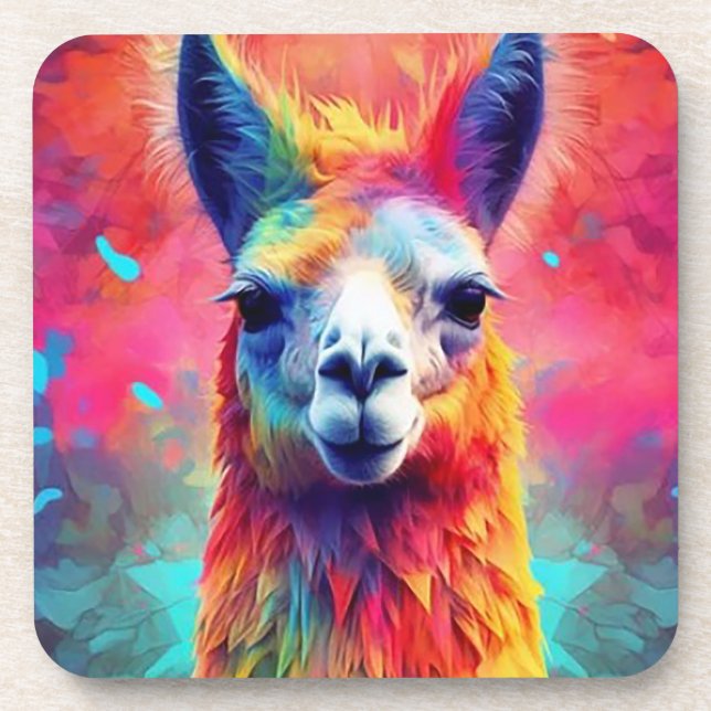Rainbow Llama Coaster (Front)