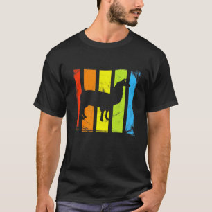 Rainbow Llama Distressed Llama Design T-Shirt