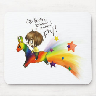 Rainbow Llama Mouse Mat