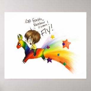 Rainbow llama! poster