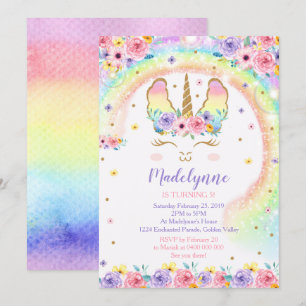 Rainbow Llamacorn Invitation - Llamacorn