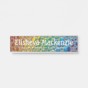 Rainbow LMFT Therapist Office Door Sign Name Plate