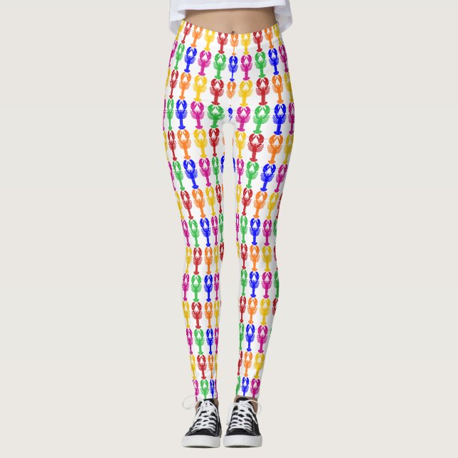 Rainbow Lobsters Leggings (Front)