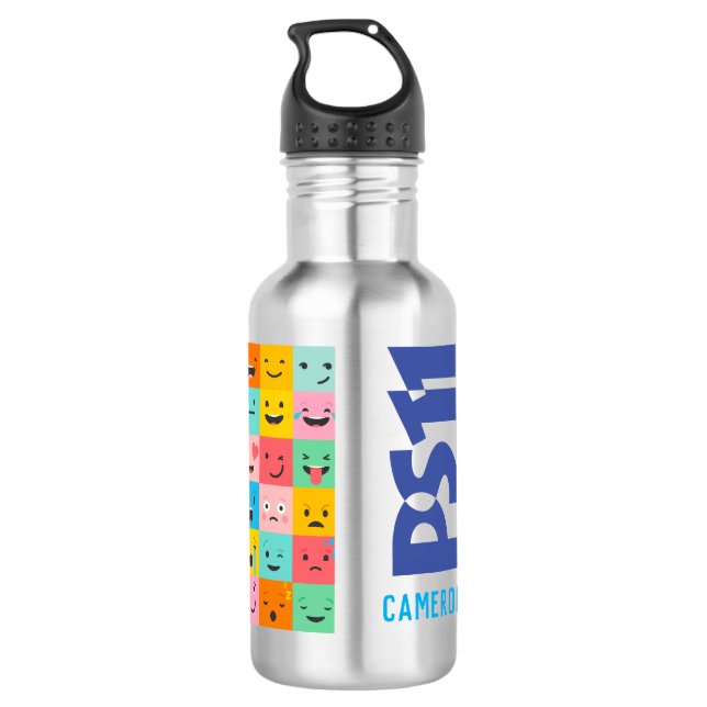 Rainbow Logo Personalised Name Kid's 532 Ml Water Bottle (Back)