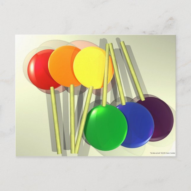 Rainbow Lollies Postcard (Front)