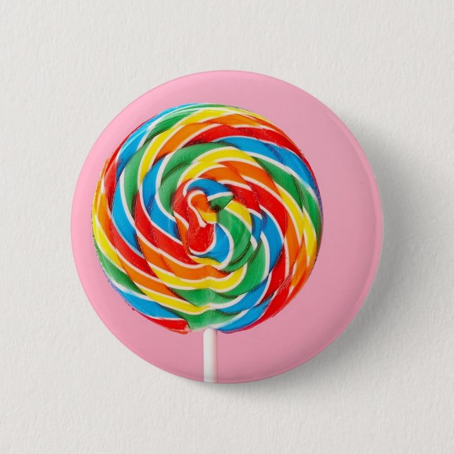 Rainbow Lollipop 6 Cm Round Badge (Front)