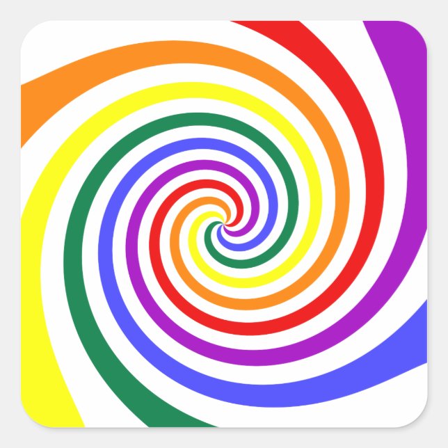 Rainbow Lollipop Square Sticker (Front)