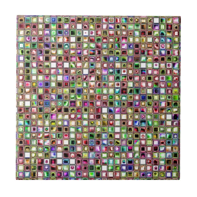 Rainbow 'Lollipop' Textured Mosaic Tiles Pattern (Front)