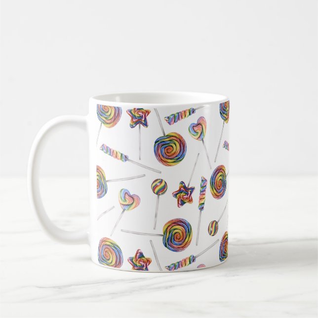 Rainbow Lollipops Coffee Mug (Left)