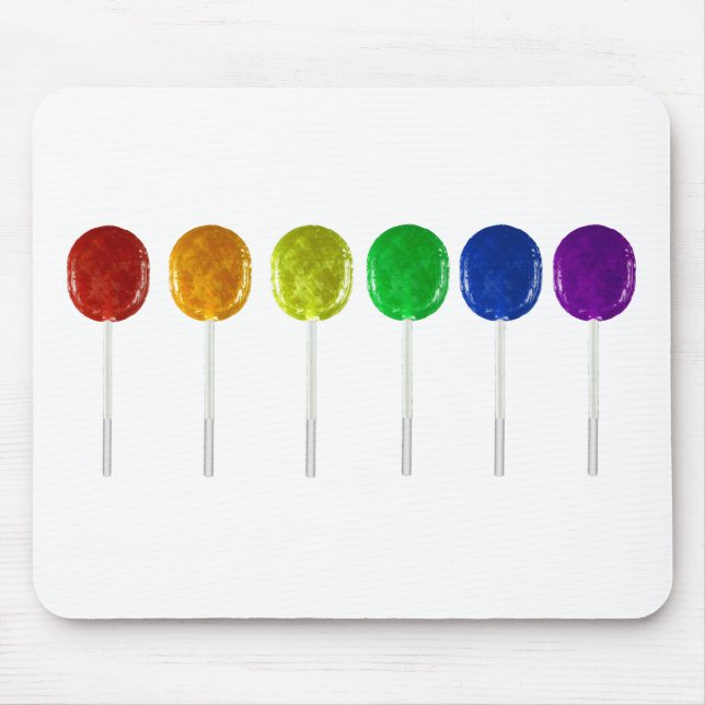 Rainbow Lollipops Mouse Mat (Front)
