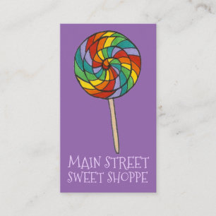 Rainbow Lolly Lollipop Candy Sweet Shop Shoppe Business Card