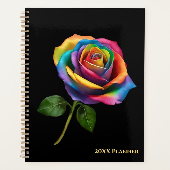 Rainbow Long Stem Rose- Planner (Front)