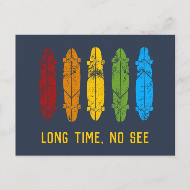 Rainbow Longboards Skateboards Custom Message Postcard (Front)