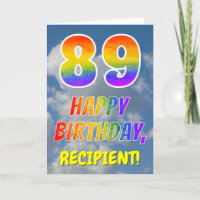 Rainbow Look "89" & "HAPPY BIRTHDAY", Clouds, Sky
