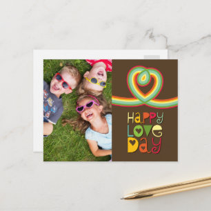 Rainbow Loop Heart Valentine's Day Photo Postcard