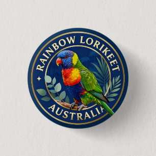🦜 Rainbow Lorikeet Australia Tropical Bird 3 Cm Round Badge