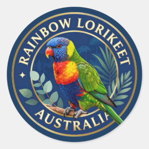 🦜 Rainbow Lorikeet Australia Tropical Bird Classic Round Sticker