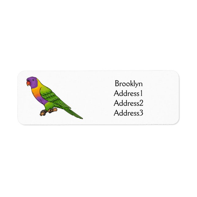 Rainbow lorikeet bird cartoon illustration  (Front)