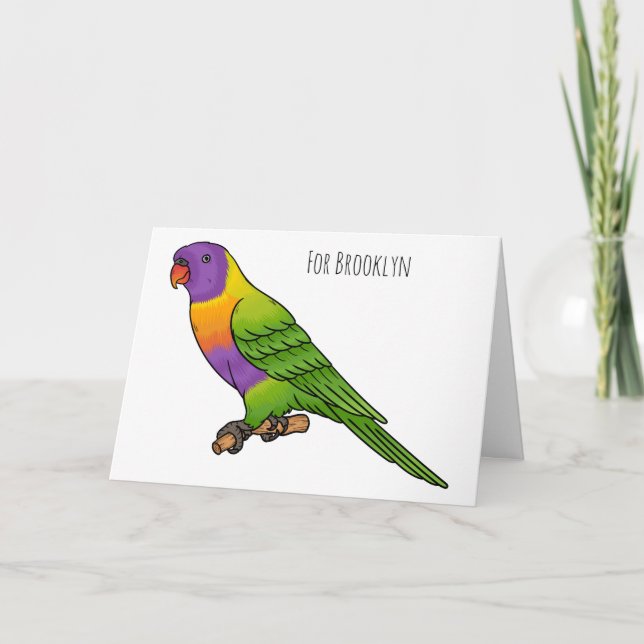 Rainbow lorikeet bird cartoon illustration  card (Front)