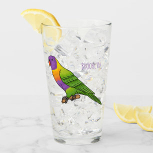Rainbow lorikeet bird cartoon illustration  glass