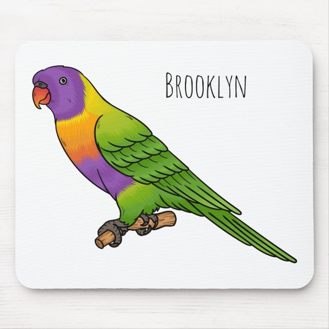 Rainbow lorikeet bird cartoon illustration  mouse mat (Front)