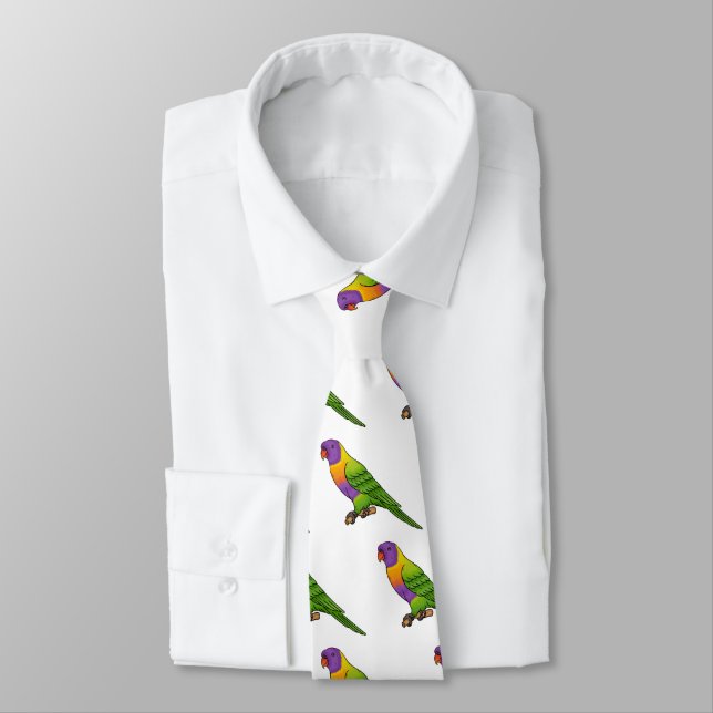 Rainbow lorikeet bird cartoon illustration  tie (Tied)