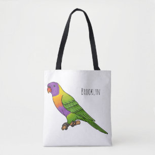 Rainbow lorikeet bird cartoon illustration  tote bag
